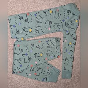 Hanna Andersson Organic Green Bunny Print Long john